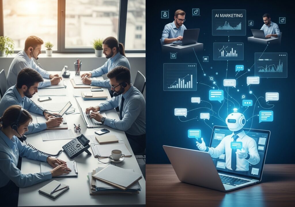 AI chatbot handling customer support and marketing automation for small business